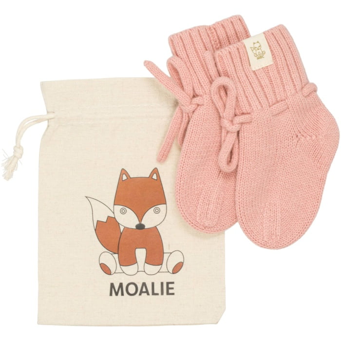 Moalie Babyslofjes van Merino wol in Dusty Pink